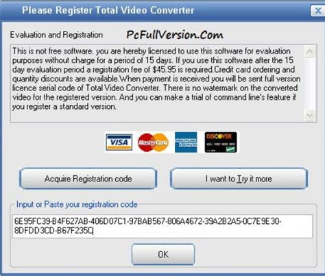 total video converter registration code.